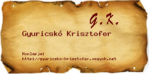 Gyuricskó Krisztofer névjegykártya