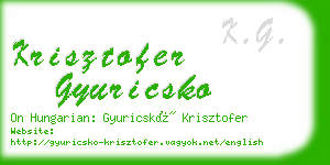 krisztofer gyuricsko business card